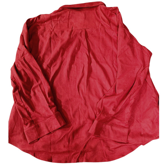 Farysays Women's 2-Pocket Red Button-Up, Button-Down Oxford Dress Shirt, SM - Picture 3 of 6